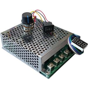 60A PWM DC Motor Speed Controller,12V/24V/36V/48V LED Display Stepless Speed Control with Forward-Brake-Reverse Switch & Adjustable Potentiometer for Brushed Motors (with Shell)