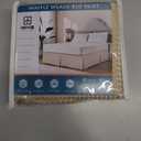 MIYE Pleated Waffle Weave Bed Skirt, Tailored Dust Ruffle 14 Inch Drop Easy Fit, Machine Washable,No Split Corners (Beige, King - 14" Drop)