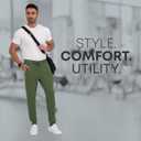 Fleece Mens Joggers with Zipper Pockets, Mens Sweatpants, Workout Sweats for Men S-2XL (Green, L)