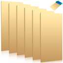 6 Pcs Brass Sheet 12 x 6 Inch, 26 Gauge (0.4mm) Thickness Brass Plates Film Attached Engraved Plates Metal Shims Thin Metal Sheets for Handicrafts DIY Jewelry Models Decoration Hobbies
