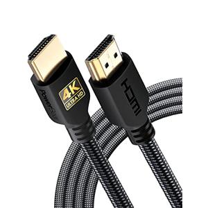 PowerBear 4K HDMI Cable 10 ft | High Speed Hdmi Cables, Braided Nylon & Gold Connectors, 4K @ 60Hz, Ultra HD, 2K, 1080P, ARC & CL3 Rated | for Laptop, Monitor, PS5, PS4, Xbox One, Fire TV, & More