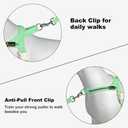 Plutus Pet Cotton Dog Harness and Leash Set, Reflective and Soft Padded, Quick Fit Vest Harness, for Small, Medium and Large Dogs, Light Green, XXS