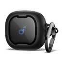 SURITCH for Soundcore Sport X20 Case Cover, Shockproof Bumper with Logo Visible Design Cases, Rugged Protective Covers for Anker Soundcore Sport X20 Earbuds with Carabiner & Cleaning Kit, Black