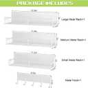 4 Pack Magnetic Shelves for Washing Machine, Heavy-Duty Magnetic Laundry Organizer with Hooks, Washing Machine Shelf for Refrigerator, Metal Storage Baskets, Closet & Laundry Room Organization(White)