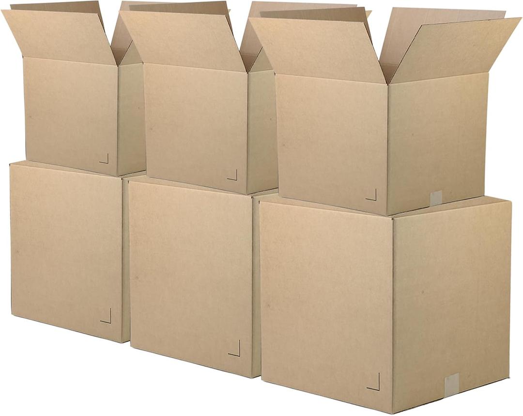 The Boxery Moving Boxes 10-Pack Medium 18x14x12 Inch Brown/Kraft Corrugated Cardboard Packing, Moving & Storage for Business/Home - Durable - Eco-Friendly, Recyclable - Made in the USA