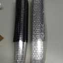 Norme 50 Pcs 12 oz Plastic Cups Disposable Cups 12 oz Plastic Glasses Clear Tumblers with Rim for Birthday Wedding Party Elegant Wine Coffee Cocktail(Black)