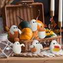 6 Pcs Halloween Wool Felted Ghosts with Pumpkins Halloween Ghost Decoration Cute Decor Indoor Outdoor Ornaments for Home Decor