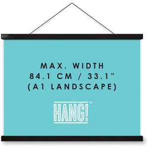 Luckies Magnetic Poster Hanger - Poster Hangers - A1 Frame Hangers - World Map Frame - Scratch Maps Hanging Frames - Wall Art Display - Wooden Frames - Maps Hanger - Picture Hanging - Map Holder