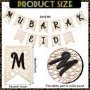 Menkxi 2 Pcs Eid Mubarak Banner Decorations Wooden Ramadan Eid Decoration for Home Rustic Ramadan Mubarak Garland Hanging Supplies for Mantel Fireplace Muslim Home Indoor Outdoor Party(Natural, Black)