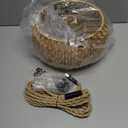 Plug in Pendant Light Rattan Hanging Lamp Pendant Light with on/Off Switch Rattan Woven Shade Hanging Lamp Plug in for Living Room Bedroom Farmhouse (Drum)