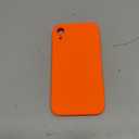 Vooii Compatible with iPhone XR Case, Upgraded Liquid Silicone with [Flat Edges] [Camera Protection] [Soft Anti-Scratch Microfiber Lining] Phone Case for iPhone 10 XR 6.1 inch - Neon Orange
