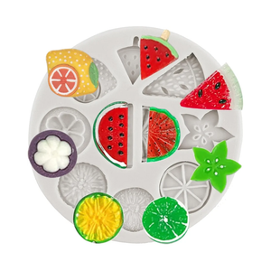 CANYANGMOLD Mini Fruit Candy Molds Watermelon Lemon Kiwi Tangerine Slice Silicone Molds for Cake Decoration Cupcake Toppers Chocolate Gum Paste Polymer Clay