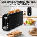 SEEDEEM 2 Slice Slim Toaster, Single 10" Long Slot Toaster Fits Bagels & Artisan Bread, 6 Shade Settings, Cancel/Reheat/Defrost, Removable Crumb Tray, Auto Shut-Off, Black