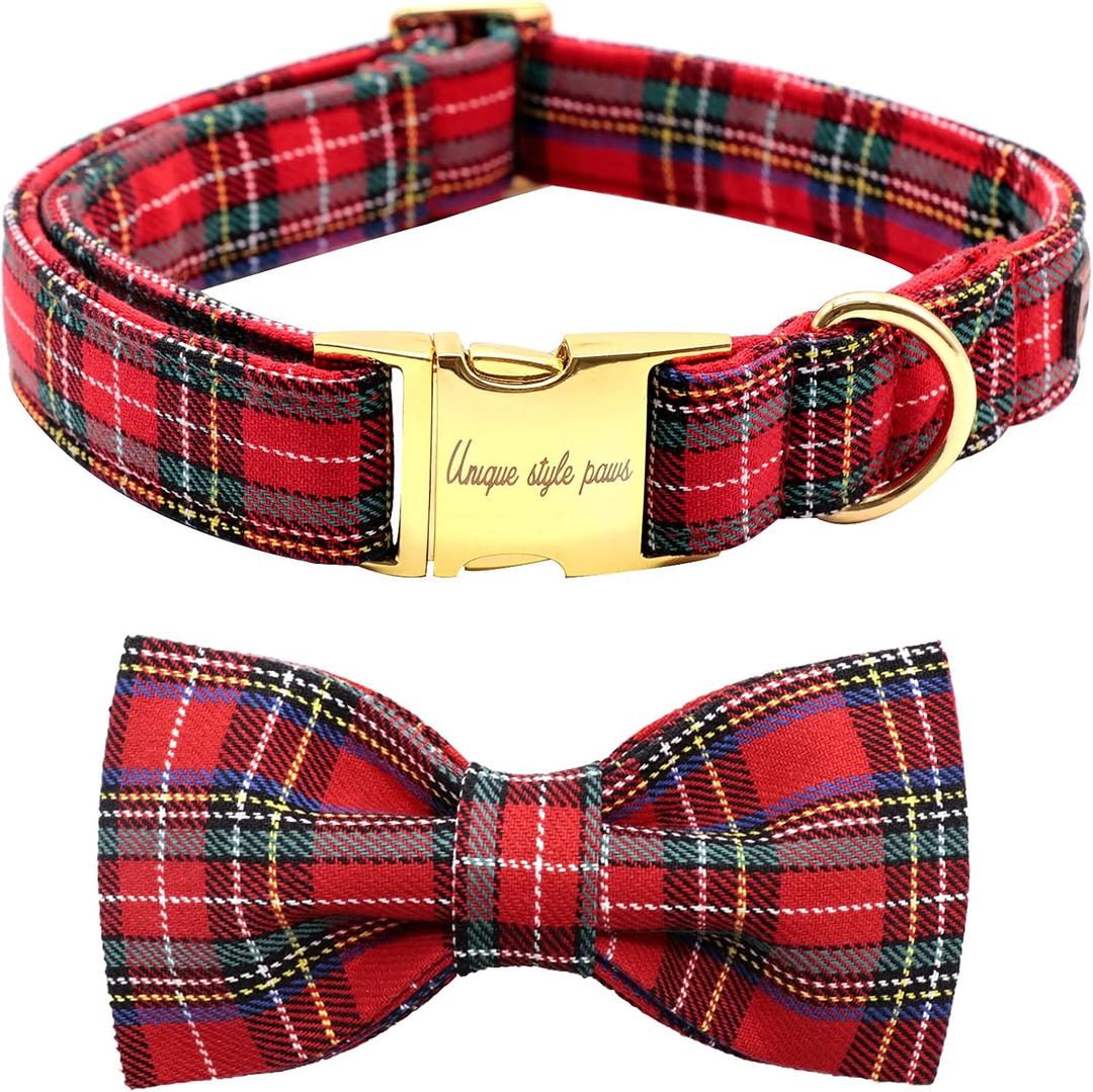 Unique style paws Christmas Dog Collar Bow tie Collar Adjustable Collars for Dogs and Cats Small Medium Large