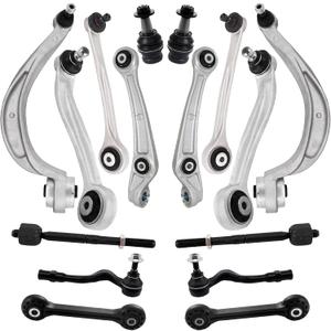 Front Upper and Lower Control Arm Forward and Rearward Compatible With 2013-2016 Audi A4 A5 Q5 S4 S5 RS5 Front Suspension Kit, Sway Bar Link, Inner & Outer Tie Rod Ends