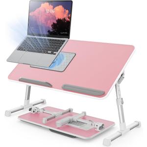 Laptop Desk for Bed with Cooling Fan, Height & Angle Laptop Stand