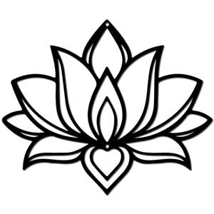 CREATCABIN Lotus Flower Metal Wall Art Iron Flower Wall Decor Hanging Black Hollow Out Lotus Silhouette Ornament Iron Sign for Yoga Studio Indoor Outdoor Home Office Decoration Gift Black 11.8x9.8Inch