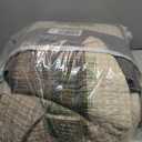 Finlonte 100% Cotton King Size Quilt, King Comforter with Pillow Shams, Farmhouse Plaid Quilted Bedspread, Lightweight Soft Quilt Bedding Set, Brown/Beige/Gray (King (98"x106"))