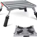 Prime 1 Safety RV Steps Extra Large Platform 19in x 14.5in Extra Size RV Folding Step Stool and Ladder, 600lbs, Height Adjustable, Aluminium with Reflective Stripe, Anti-Slip Surface and Extra Grip