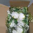 DearHouse 2Pack Artificial Peony Flower Garland - Silk Peony Garland with White Flowers for Wedding Party Table Decoration,6ft/Strand