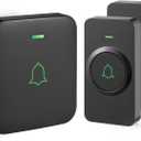 AVANTEK Wireless Door Bell, CB-21 Mini Waterproof Wireless Doorbell Operating at Over 1000 Feet, 2 Remote Buttons Can Have Different Tones, 52 Melodies, CD Quality Sound and LED Flash (2 Transmitters Black)