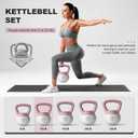 Soft Kettlebell 5LB/10LB/15LB/20LB/25LB, Kettlebells Set Soft Kettle Bell Anti-Slip Grip Weight for Home Gym Strength Training (15LB Pink-White)