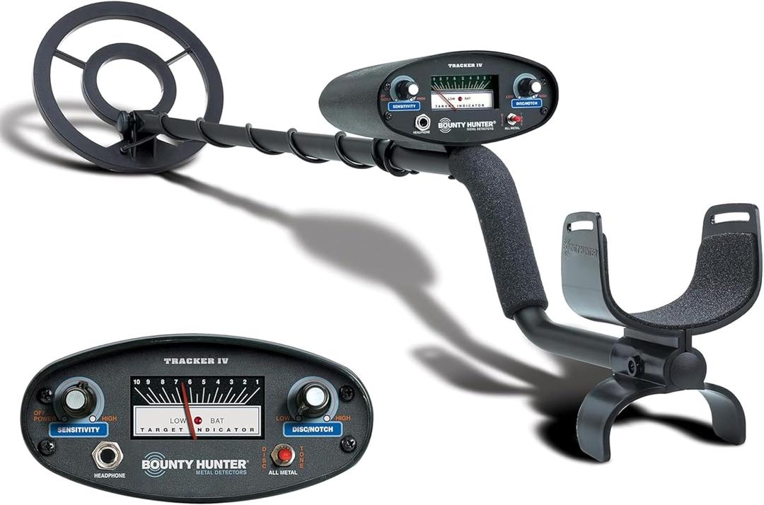 Bounty Hunter TK4 Tracker IV Metal Detector All-Terrain Gold, Silver, Coin & Relic Finder with 8" Waterproof Coil, 3 Detection Modes for Adults & Kids Made in USA