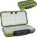 Small Tackle Box, Mini Waterproof Fishing Tackle Box Organizer, Double Sided Organizer Travel Box (L, Green)