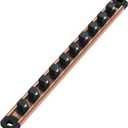 WORKPRO Magnetic Socket Organizer, 1/2-Inch Drive Aluminum Alloy Socket Rail, Heavy Duty Socket Holder, Socket Rack Kit 1/2-Inch x 10 Clips Champagne (Socket not Included)