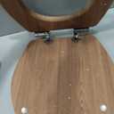 CHRYNETH Round Toilet Seat, Molded Wood Toilet Seat with Quietly Close