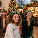 2 x Plaid Headband for Women Christmas Pearl Knotted Headband Fashion Elegant Ladies Wide Knot Headbands Headpieces Hair Accessories (2 Pack Green Plaid) (One Size)