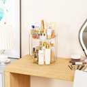 Yieach Clear 360 Rotating Bathroom Counter Organizer,2 Tier Spinning Perfume Organizer and Makeup Tower for Lotion,Hair,Face Skincare Beauty Products,Tiered Lazy Susan and Makeup Organizers for Vanity