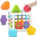 MINGKIDS Montessori Toys for 1 Year Old, Toy 6 Pc Multi Sensory Shape, Toddler Developmental Learning Toys Birthday Gifts, Baby Toys 12 Month