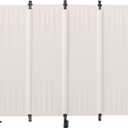 GOJOOASIS Room Divider 4 Panel Folding Privacy Screen, Portable Small Room Dividers Partition 88" Wall Dividers for Room Separation Upgrated Seamless Accordion Room Divider (White, Type A)