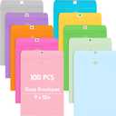 Geyee 100 Pcs Clasp Manilla Envelopes 9 x 12 Inch Gummed Colored Envelopes for Storing or Mailing for Home Office Business Supplies
