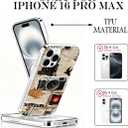 for iPhone 16 Pro Max Case, Collage Cases for iPhone 16 Pro Max, Scratch Resistant Shockproof Cover, Aesthetic Clear Phone Cover, Vintage Cases, Classic Cameras Collage DesignB116