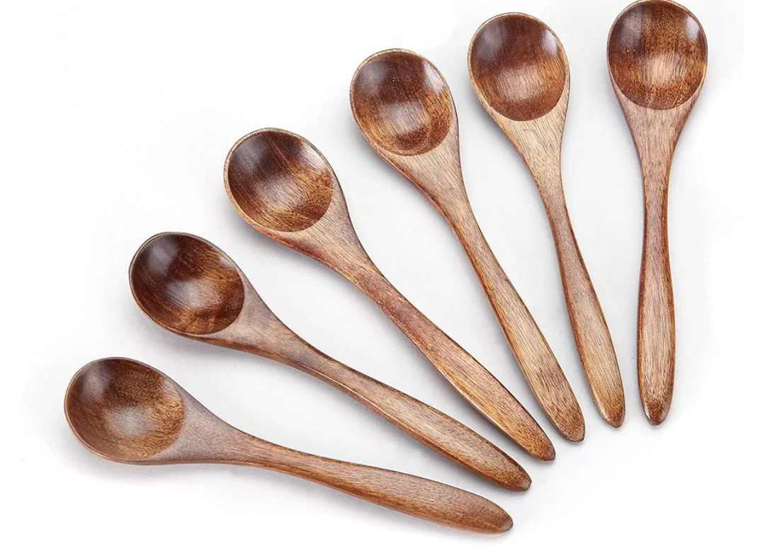 Sevensun Small Wooden Teaspoon, 6pcs Serving Wooden Utensils For Cooking, Condiments, Honey, Spoons For Daily Use
