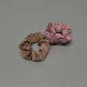 OLESILK Silk Scrunchies Oversized 100% Mulberry: Large for Long Thick Hair, Soft and Smooth for No Damage Hair Care Sleeping, Vintage Fashion (1 Count (Pack of 2), Champagne)