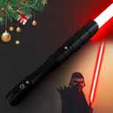 Lightsaber, Metal Duel Light Sabers,4 Sound Fonts,USB Rechargeable Light Swords with Loud Sound, Swing, Blaster,Adults Kids Cosplay Props Birthday Xmas Gift (38.2inch-Red), black hilt