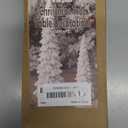 Juegoal Christmas Tree Table Decorations Set of 2, 9.5" White Glittered Xmas Pine Trees, Winter Snow Ornaments Tabletop Resin Trees Dinner Holiday Party Supplies Winter Mantle Shelf Centerpieces Decor