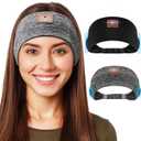 Mixiba 2-Pack Sleeping Headphones, Headband Headphones with Ultra-Thin HD Stereo Speaker, Bluetooth Headband for Sports, Workouts, Insomnia, Yoga, Air Travel, Meditation - Black & Grey