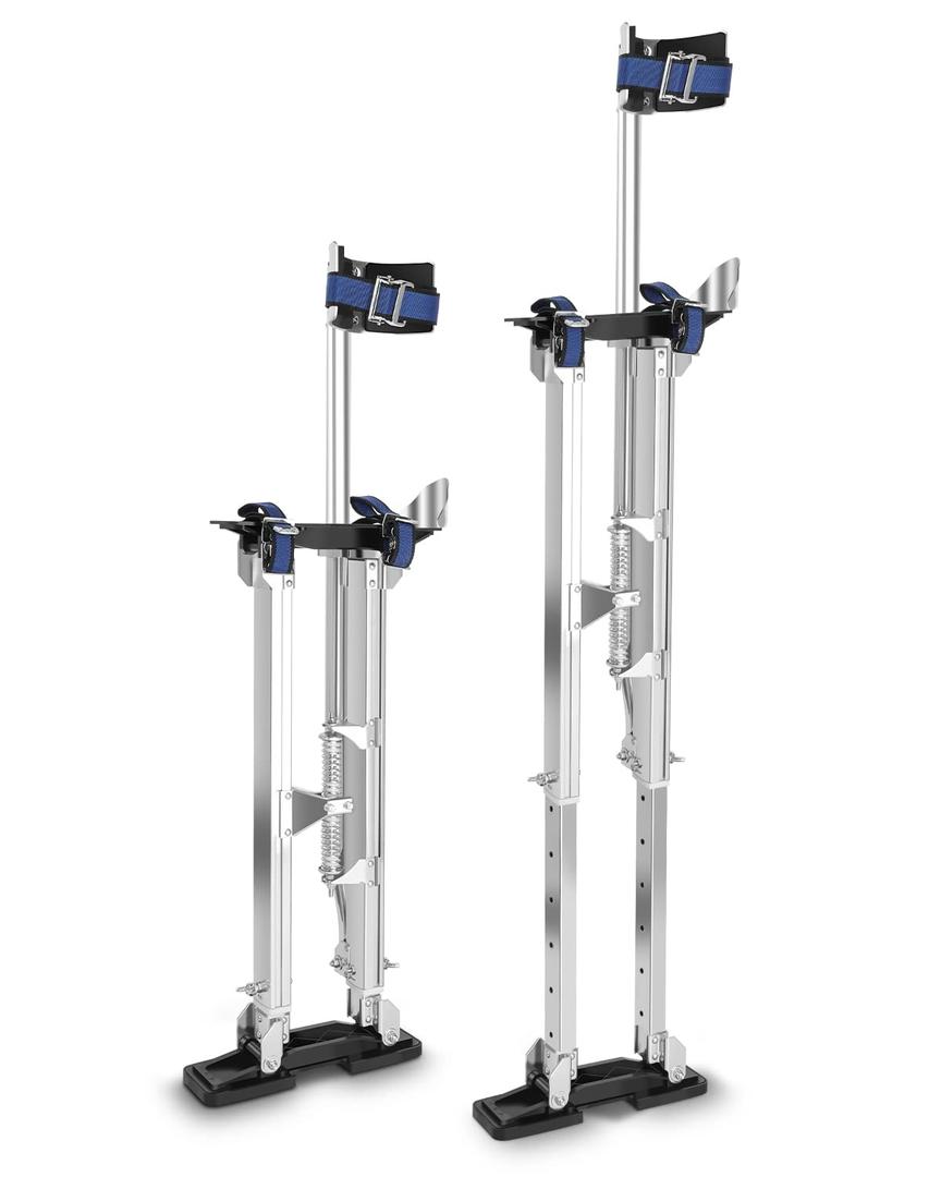 GCCSJ 24''-40'' Drywall Stilts for Adults Adjustable Heights Aluminum Work Stilt with Protective Knee Pads for Sheetrock Drop Ceiling Painting Painter Pruning Branches or Cleaning