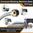 15 FT Washing Machine Hose,Long Washer Water Supply Hoses Hot And Cold Connection(2Packs),Washer Machine Hose Universal Fit for All Standard Wash Machines-by MIFLUS