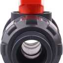 DERNORD PVC True Union Ball Valve with Full Port, EPDM O-Rings, and Reversible PTFE Seats,Rated at 200 PSI (1 inch Socket)