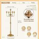 Gold Candelabra Floor Candle Holders, 2 Pack, 49 Inch Tall, 5 Arm