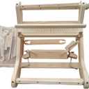 16 Inches Weaving Loom Kit,Pine Weaving Machine with Rigid Heddle Shed Stick, Wooden Multi-Craft Weaving Loom for Adults, Threads Warping Frame with Pegs and Yarn Stand, Beginners, Kid's DIY