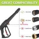 Bear Force Pressure Washer Spray Gun Trigger Handle, High Pressure Water Gun Max 3300 psi, Compatible with Some of Greenworks Kar-cher Homelite Ryobi Sun Joe Power Washers