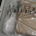 SONGMICS MAZIE Collection - 43 Inches Folding Storage Ottoman Bench, Ottoman Foot Rest, End of Bed Bench, Storage Chest, Load 660 lb, for Living Room, Bedroom, Entryway, Camel Brown ULSF077R01