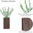 Dahey 2 Pack Wood Wall Planter Vase with Artificial Eucalyptus Farmhouse Wall Hanging Decor Pocket Planter for Indoor Fake Plants Greenery, Living Room Bedroom Kitchen Home Office Decoration