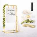 Gold Wedding Welcome Sign Stand Set  Elegant Adjustable 6.56ft Wedding Welcome Dcor Stand for Ceremony, Reception & Photo Welcome Signs (Gold)